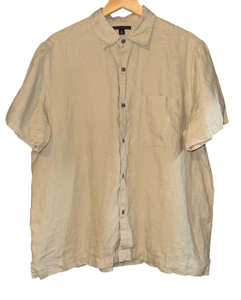 Banana Republic 100% Linen Button Up Shirt Mens XL Lightweight Breathable Resort